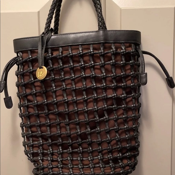Liz Claiborne handbag, Black “cage” outer with Brown inner lining - Picture 1 of 6